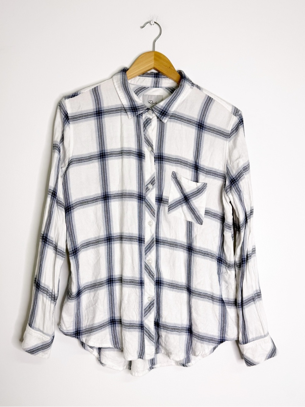 Rails Hunter Plaid Button Down Shirt Large White Navy